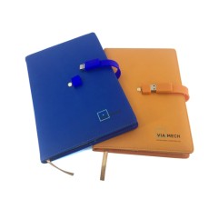 Leather Notebook with USB Flash Drive -Via Mech
